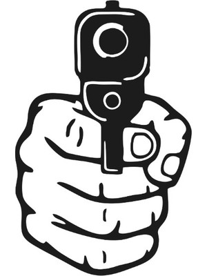 Stickermarket Silah Beyaz Sticker