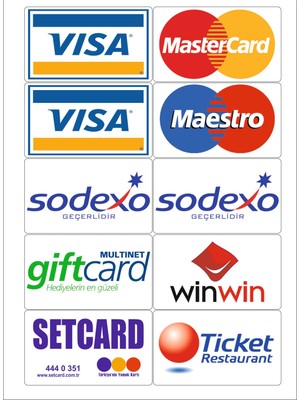 Stickermarket Visa Master Sticker Seti