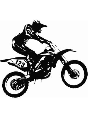 Stickermarket Motocross Beyaz Sticker