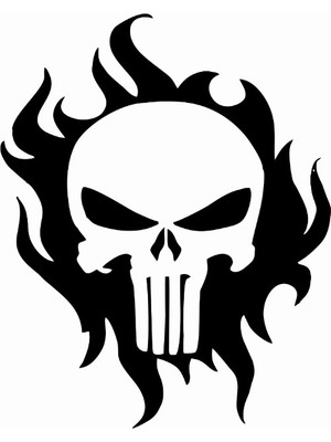 Stickermarket Punisher Beyaz Sticker