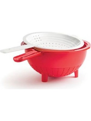 Tupperware Kırmızı Çift Süzgeç