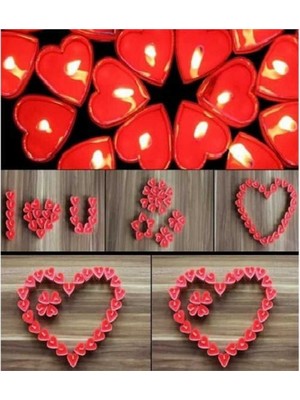 Arsevi 50 Adet Kalp Şeklinde Tealight Mum