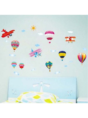 Cosy Home Gift Sıcak Uçan Balonlar Renkli Büyük Boy Bebek Ve Çocuk Odası Ev Duvar Sticker