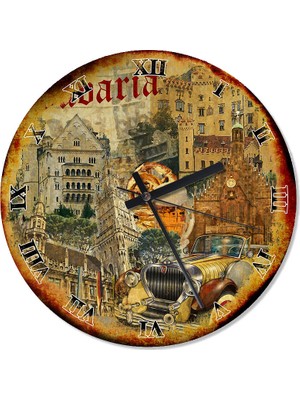 Cakasepetim Bavyera Almanya Özel Tasarım Duvar Saati  30 X 30 Cm