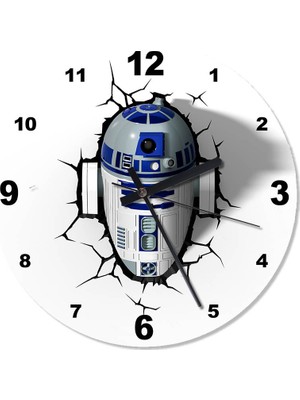 Cakasepetim R2D2 Starwars Mutafak Tipi Duvar Saati  30 X 30 Cm