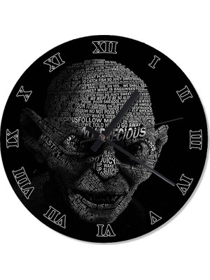 Cakasepetim Smeagol Gollum Desenli Duvar Saati 30 X 30 Cm