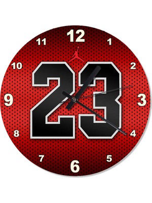 Cakasepetim Delikli Zeminde 23 Numara Şekilli Duvar Saati 30 X 30 Cm