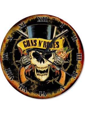 Tablomega Guns N Roses Analog Duvar Saati 30 X 30 Cm
