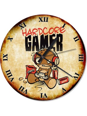Cakasepetim Hard Core Gamer Baskılı Duvar Saati 30 X 30 Cm