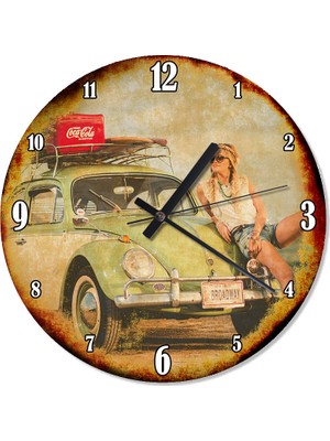 Cakasepetim Broadway Volkswagen Tasarım Duvar Saati  30 X 30 Cm