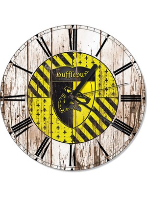 Cakasepetim Hufflepuff Harry Potter Tasarım Duvar Saati  30 X 30 Cm
