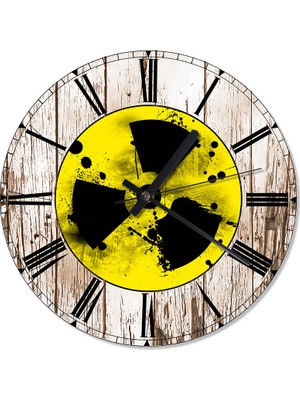 Cakasepetim Radyasyon Simgesi Akarlı Duvar Saati 30 X 30 Cm