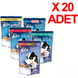 Karışık Paket Pouch Kedi Konservesi 20 X 85 gr