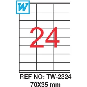 TW-2324 Lazer Etiket 70X35mm 2400 Adet Etiket