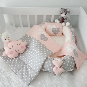Jaju Baby Pudra-gri Yıldız Desenli Babynest Set