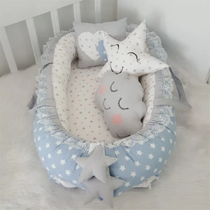 Jaju Baby Mavi Yıldız Lüx   4 Parça Babynest Set