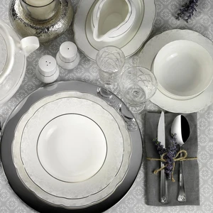 Kütahya Porselen Bone Olympos 62 Parça 9287 Desenli Yemek Takımı