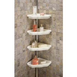 Yaylı Banyo Köşe Rafı Beyaz