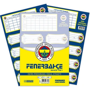 Taraftar Fb Ders Programlı Okul Etiketi 1624 8671