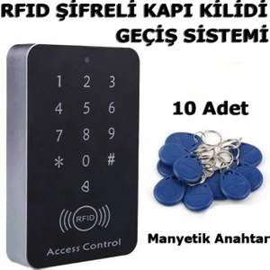 Frk Store Rfıd Şifreli Elektronik Kapı Kilidi Kartlı Göstergeç Kontrol Sistemi + 10 Adet Manyetik Anahtarlık