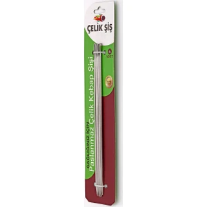 Gönen Çelik Çelik Şiş Paslanmaz Çelik Kebap Şişleri 6 Adet (Çöp Şiş 25 cm)