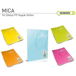 Mica Tel Dikişli Plastik Kapak Defter A5 80 Yaprak Kareli