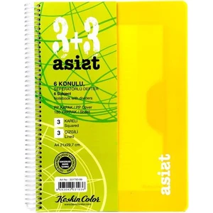 Keskin Color A4 180 Yaprak 3+3 Ayraçlı Plastik Kapak Asist Defter