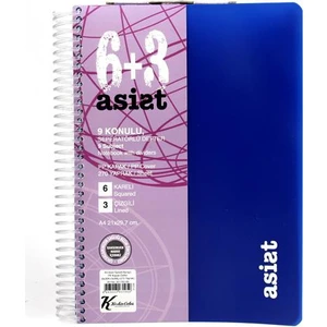 Keskin Color A4 270 Yaprak 6+3 Ayraçlı Plastik Kapak Asist Defter