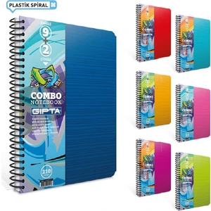 Combo Seperatörlü Spiralli Plastik Kapak A4 180Yaprak 6+2 Defter