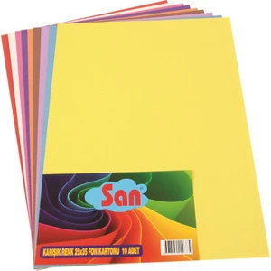 25x35 cm Renkli Fon Kartonu 10 Adet Kırtasiye Malzemesi Seti