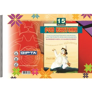Spiralli Fon Kartonu 15 Renk 35X50 cm (Defter Şeklinde)