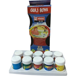 GJ-10 Guaj Boya 10 Renk 15 ml. Plastik Şişede