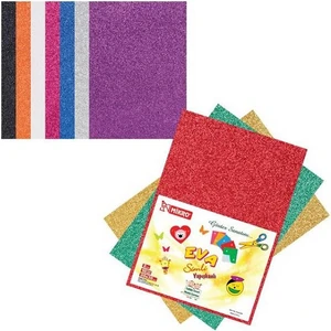 Eva-004 10 Renk 2 mm 20x30 cm 10 Renk Simli Yapışkanlı