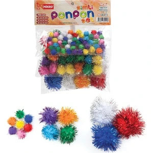 Pgc-123 Simli Ponpon Set(10Mm 50Ad-20Mm 25Ad-30Mm 10Ad)
