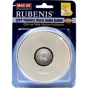 Çift Taraflı Rulo Asma Bandı 12mmx3,50 mt.