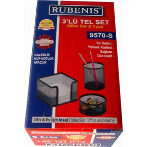 Kutulu Tel Set ( Kalemlik Ataçlık Küp Notluk)