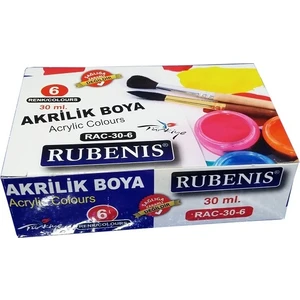 6 Renk Akrilik Boya Şişede