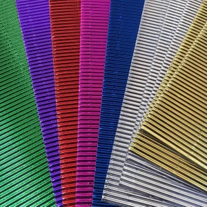 Metalik Renkli Oluklu Mukavva 10 Adet 7 Renk 23x33 cm