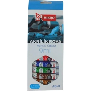 12 Renk Tüplü Akrilik Boya 12x9 ml AB-9