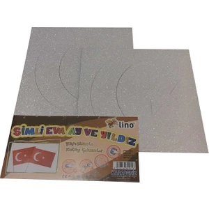 Yapışkanlı Simli Eva Ay ve Yıldız 2 Adet 20x20 cm