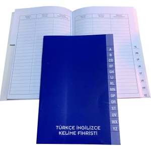 Türkçe İngilizce Kelime Defteri 56 Yaprak