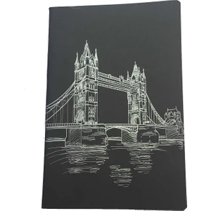 14x20 cm Tel Dikişli Siyah Defter 40 Yaprak 90 gr.
