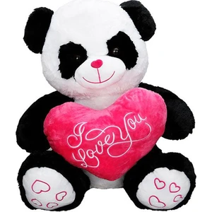 Pelüş Panda Oturan Kalpli 50 cm Jnh 1027Sun