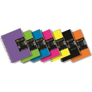 Neon A4 Çizgili 200 Yaprak Plastik Kapak Spiralli Defter