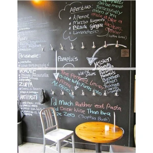 H&F Office Yazılabilir Kara Tahta Yazı Tahtası Duvar Stickerı Pvc Sticker Ve 5 Adet Tebeşir Chalkboard