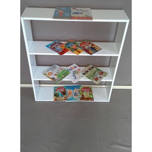C011 Parlak Beyaz Mdf Çocuk Odası Montessori Kitaplık