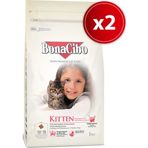 Bonacibo Kitten Tavuklu Yavru Kedi Maması 1 Kg X 2 Adet