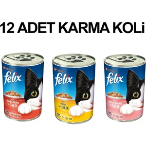 Karışık Kedi Konservesi 400 Gr X 12 Adet