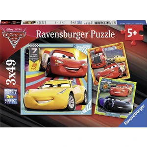 Disney Cars 3 3 x 49 Parça Çocuk Puzzle (080151)