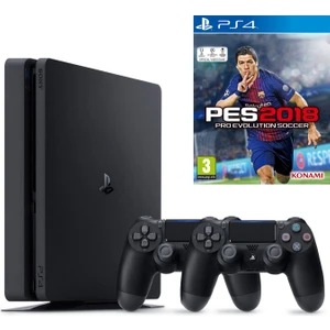 PS4 Slim 500 GB Oyun Konsolu İthalatçı Garantili 2 Kol ile PES 2018 Oyun Paketi